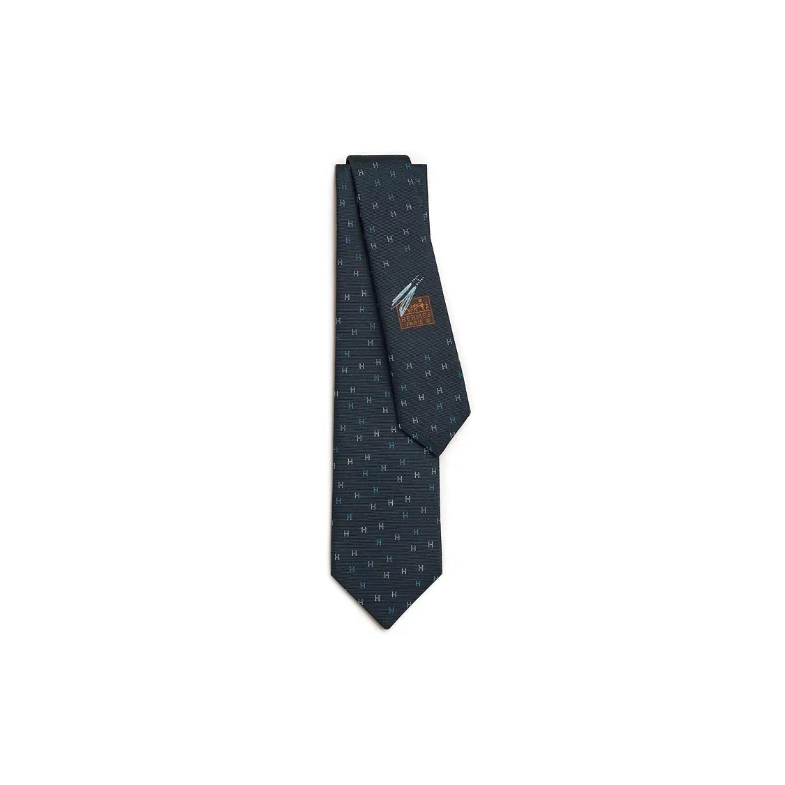 Hermès Cravate pour Homme H Scintillant Bleu Marine