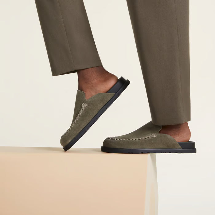 Hermès Johan Mules en Cuir Étoupe