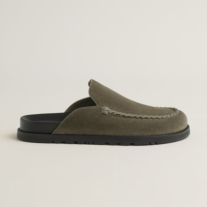 Hermès Johan Mules en Cuir Étoupe