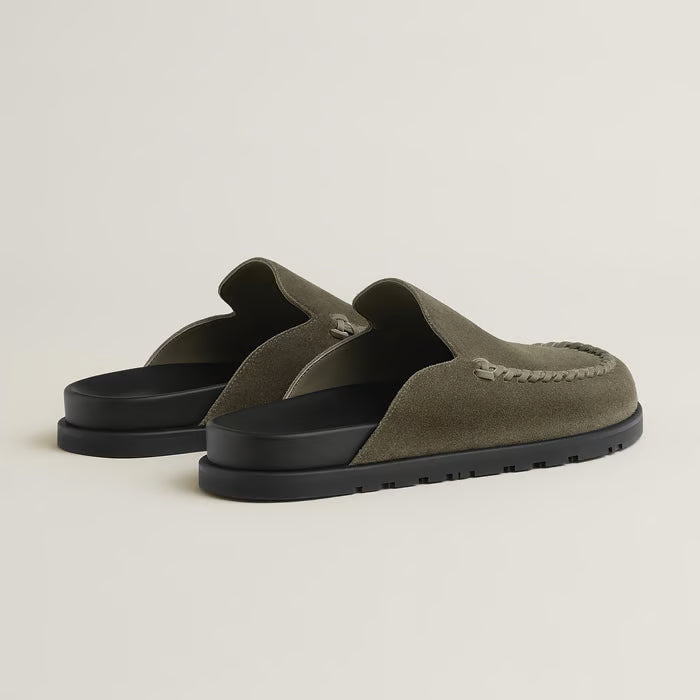 Hermès Johan Mules en Cuir Étoupe