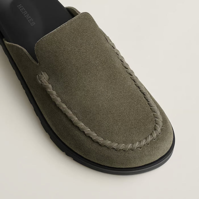Hermès Johan Mules en Cuir Étoupe