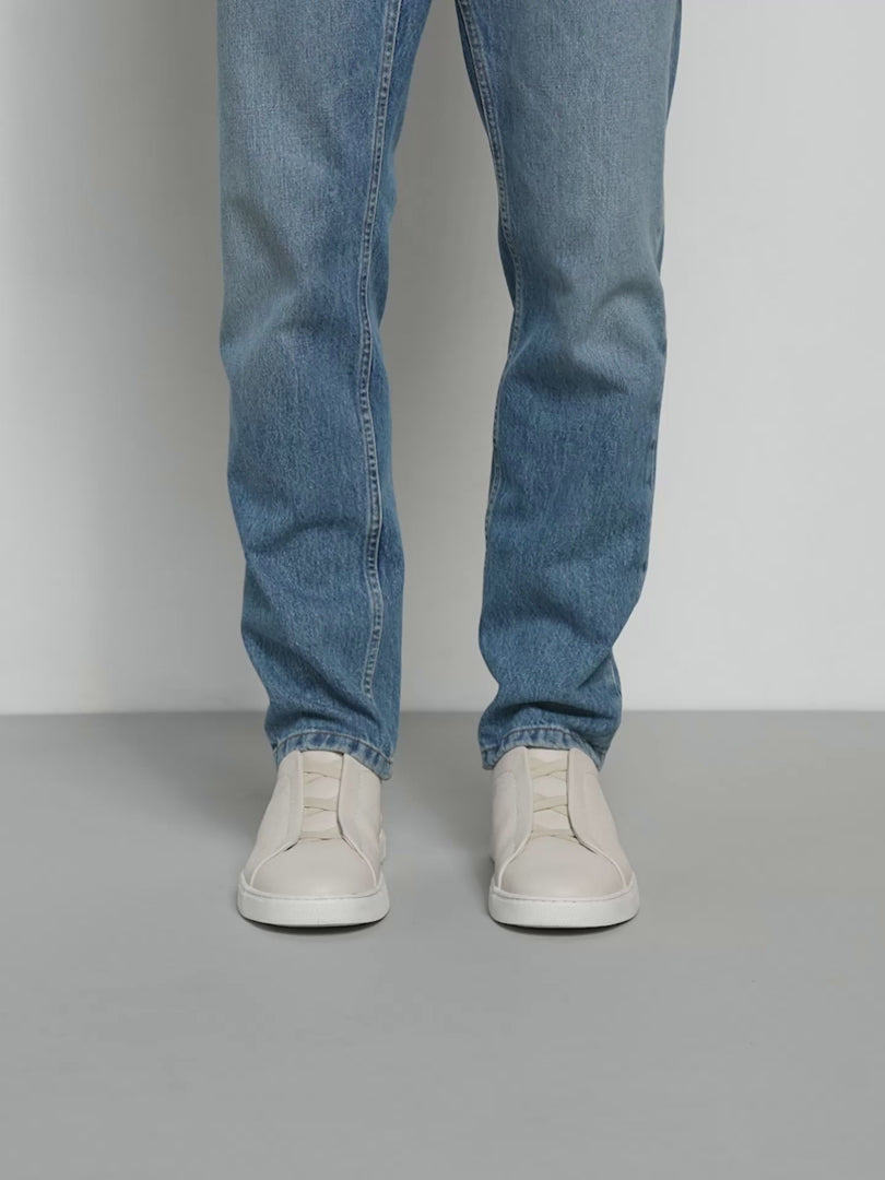 Zegna Triple Stitch™ Espadrilles en Cuir de Cerf Blanc