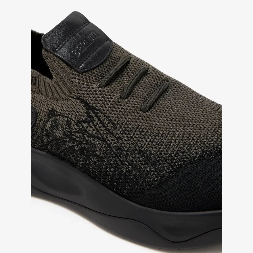 Berluti Shadow Espadrilles en Lin et Cuir Marron Foncé