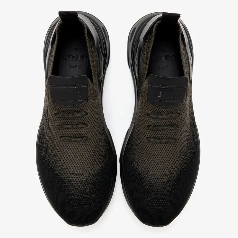 Berluti Shadow Espadrilles en Lin et Cuir Marron Foncé