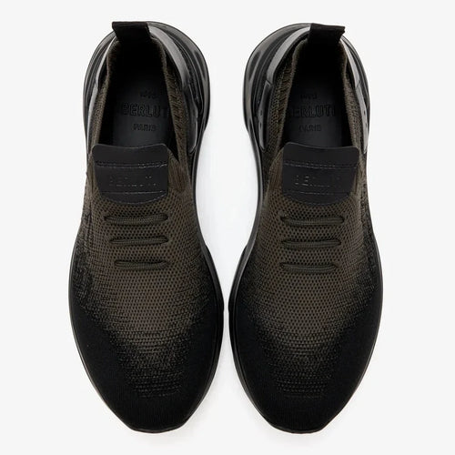 Berluti Shadow Espadrilles en Lin et Cuir Marron Foncé