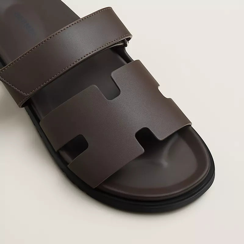Hermès Chypre Sandales en Cuir de Veau Écorce