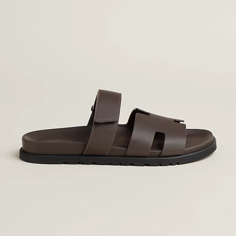Hermès Chypre Sandales en Cuir de Veau Écorce