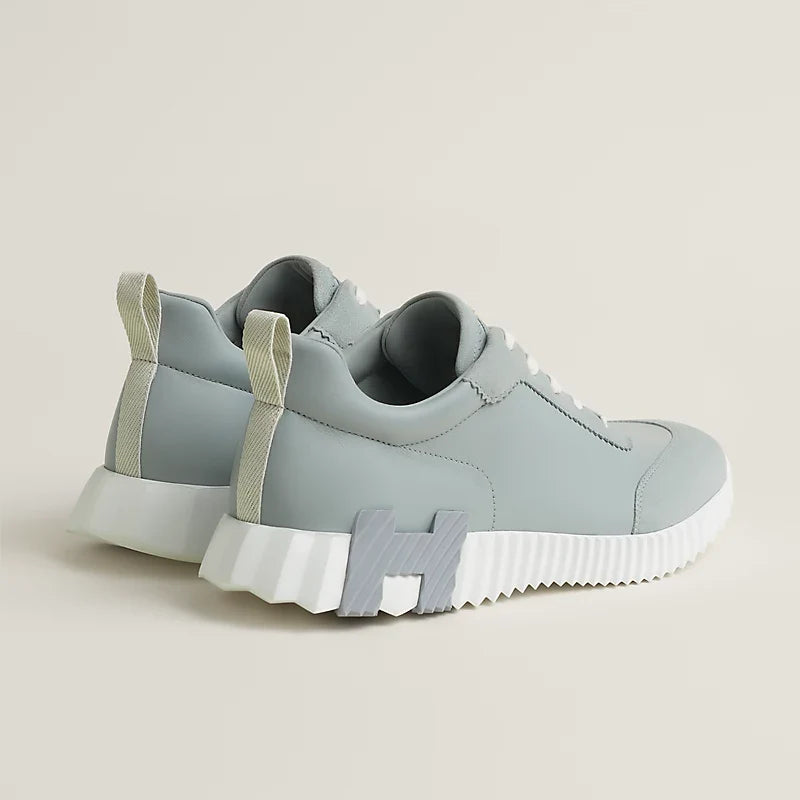 Hermes Bouncing Espadrilles en Mesh et Chèvre Suédé Gris Silex