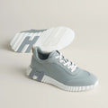 Hermes Bouncing Espadrilles en Mesh et Chèvre Suédé Gris Silex